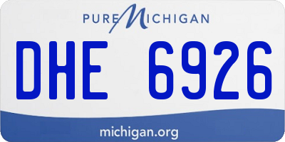 MI license plate DHE6926