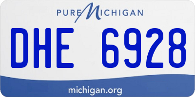 MI license plate DHE6928