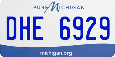 MI license plate DHE6929
