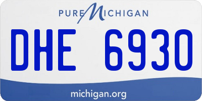 MI license plate DHE6930