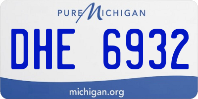 MI license plate DHE6932
