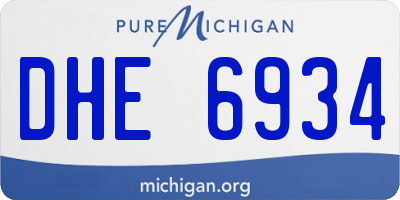 MI license plate DHE6934
