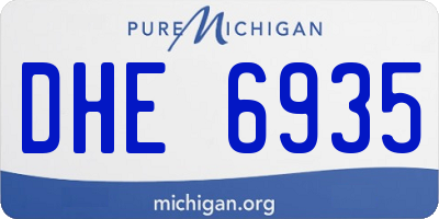 MI license plate DHE6935