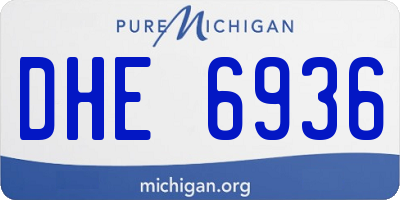 MI license plate DHE6936