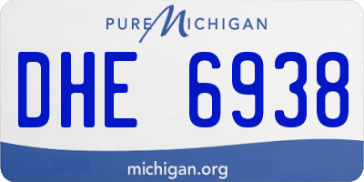 MI license plate DHE6938