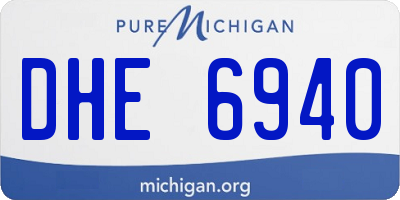 MI license plate DHE6940