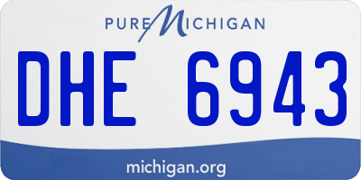 MI license plate DHE6943