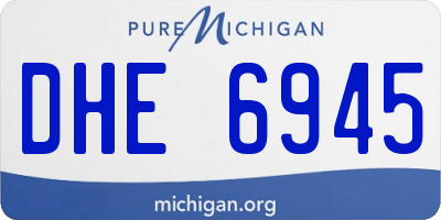 MI license plate DHE6945
