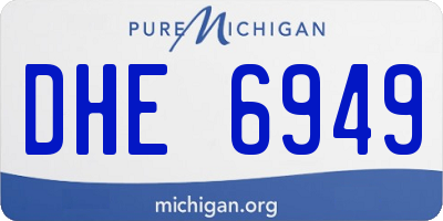 MI license plate DHE6949