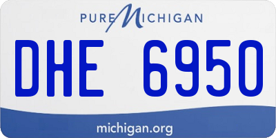 MI license plate DHE6950