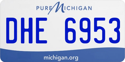 MI license plate DHE6953