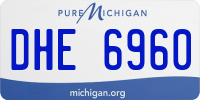 MI license plate DHE6960