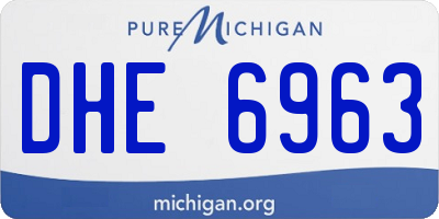 MI license plate DHE6963