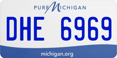 MI license plate DHE6969
