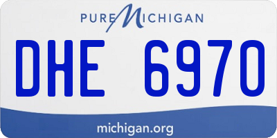 MI license plate DHE6970
