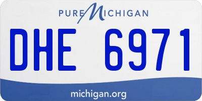 MI license plate DHE6971