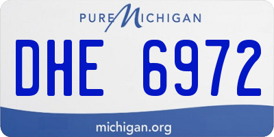 MI license plate DHE6972