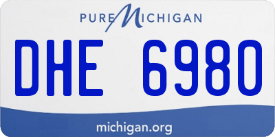 MI license plate DHE6980