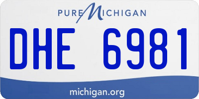 MI license plate DHE6981