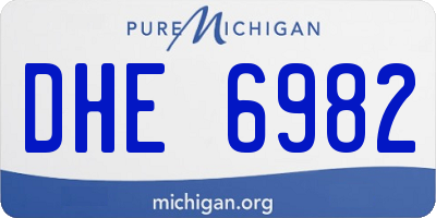 MI license plate DHE6982
