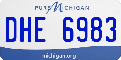 MI license plate DHE6983