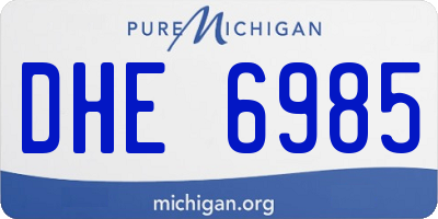 MI license plate DHE6985