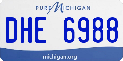 MI license plate DHE6988