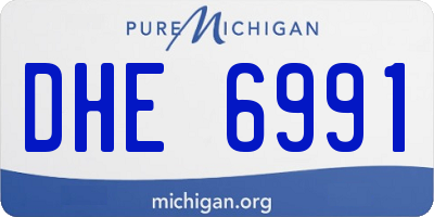 MI license plate DHE6991