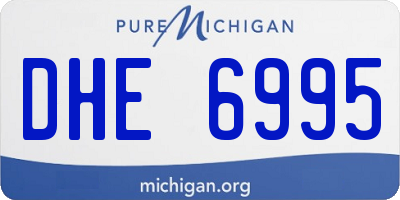 MI license plate DHE6995