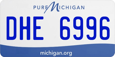 MI license plate DHE6996