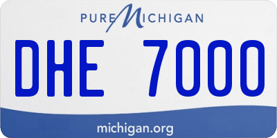 MI license plate DHE7000
