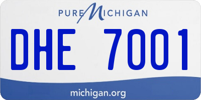MI license plate DHE7001