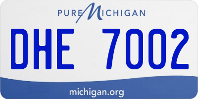 MI license plate DHE7002