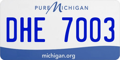 MI license plate DHE7003