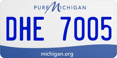MI license plate DHE7005