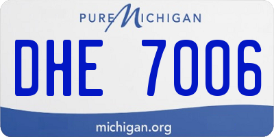 MI license plate DHE7006