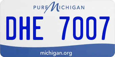 MI license plate DHE7007