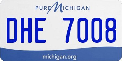 MI license plate DHE7008
