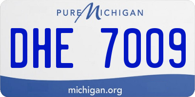 MI license plate DHE7009