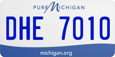 MI license plate DHE7010