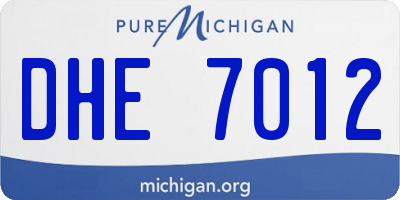 MI license plate DHE7012