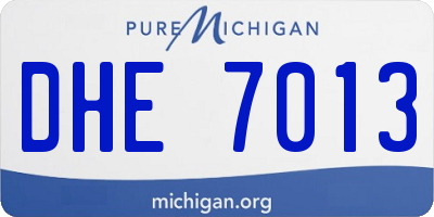 MI license plate DHE7013