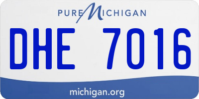 MI license plate DHE7016