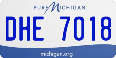 MI license plate DHE7018