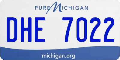 MI license plate DHE7022