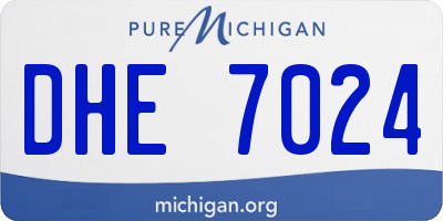MI license plate DHE7024