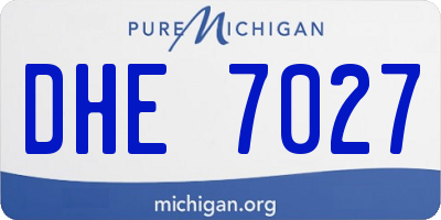 MI license plate DHE7027
