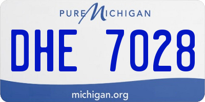 MI license plate DHE7028