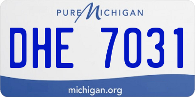 MI license plate DHE7031
