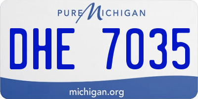 MI license plate DHE7035